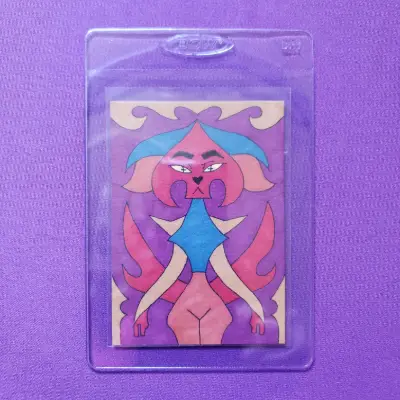 Original Fantasy Spade Creature Marker Illustration OOAK aceo art card thumbnail 2
