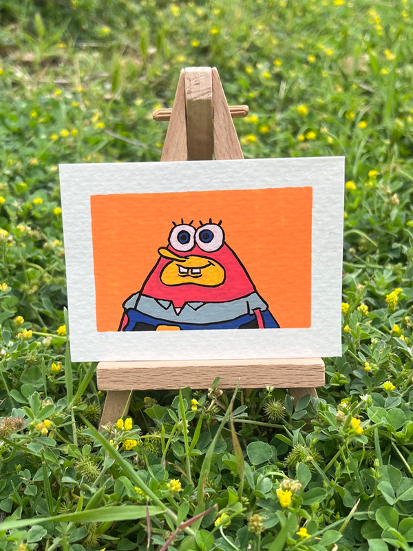 SpongeKrab aceo art card