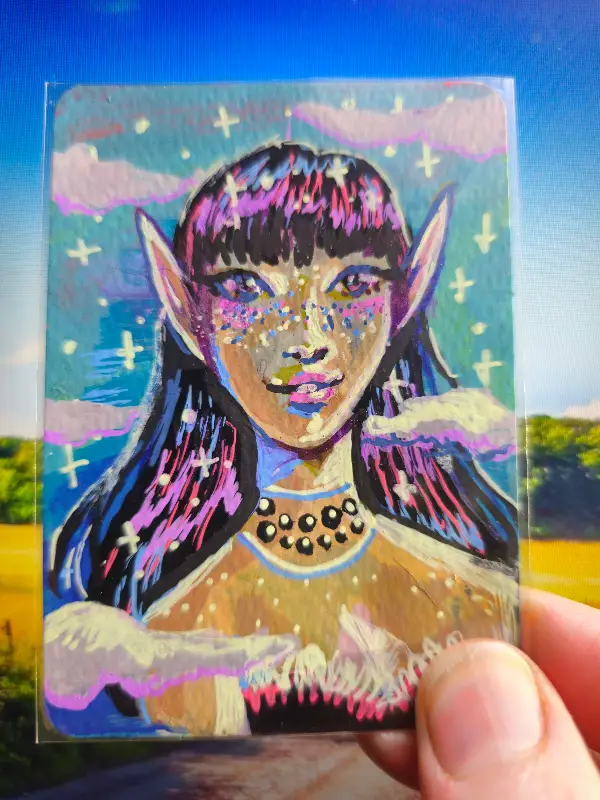 Galaxy Elf aceo art card