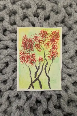 Springtime Burst aceo art card thumbnail 2