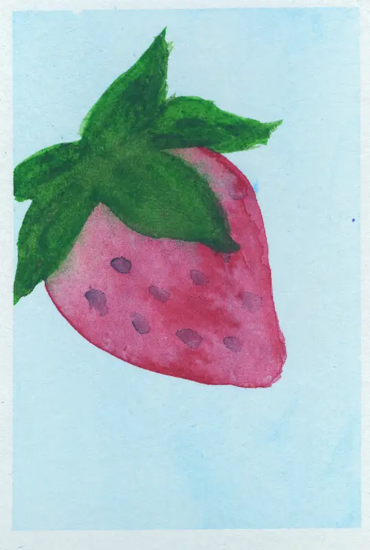 Strawberry aceo art card