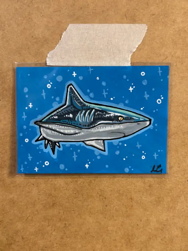 Shark - Artist Trading Card ORIGINAL (1/1) - OilsByEast aceo art card
