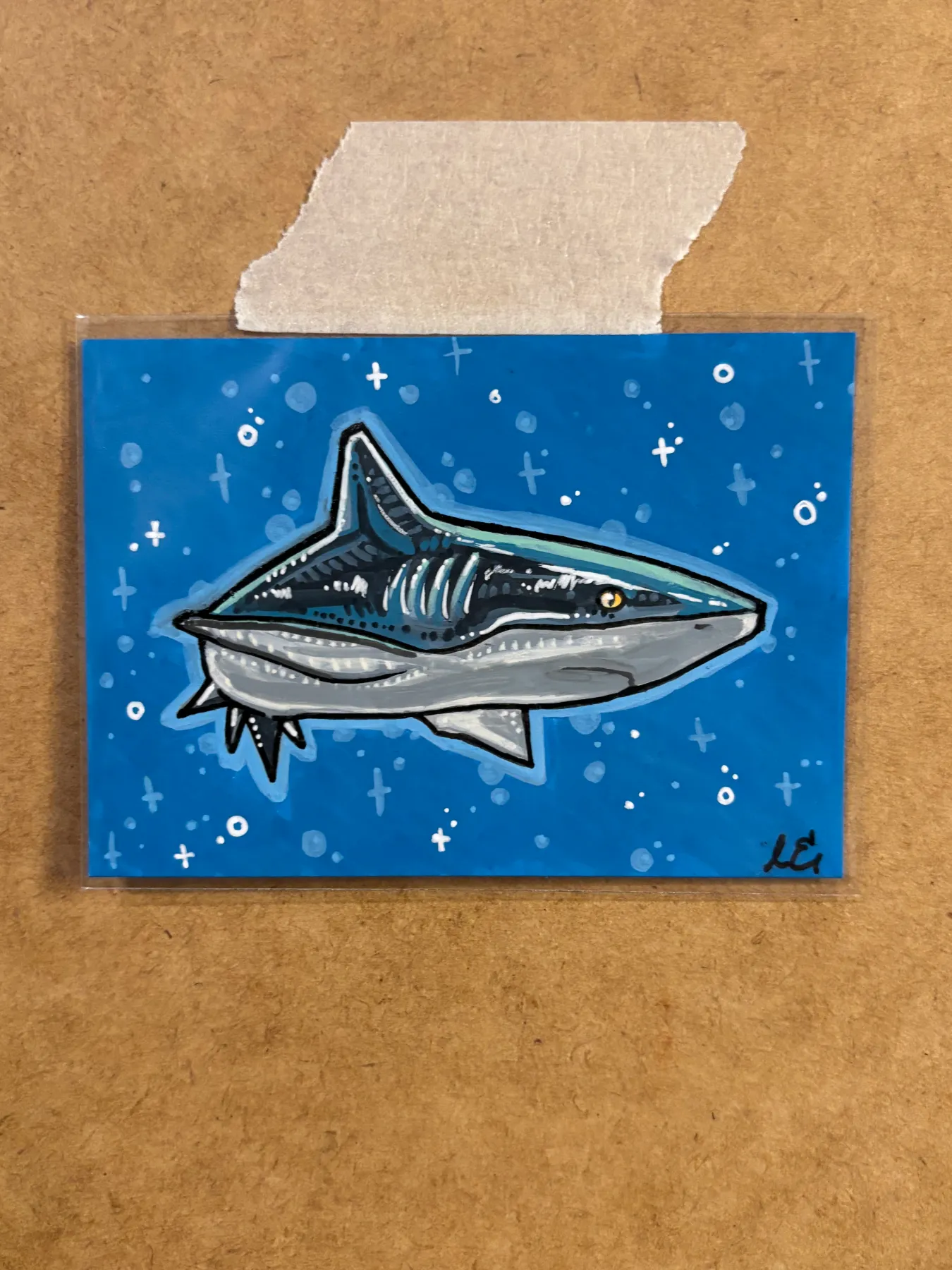 Shark - Artist Trading Card ORIGINAL (1/1) - OilsByEast aceo art card