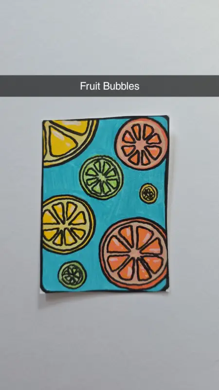 Fruit Bubbles aceo art card