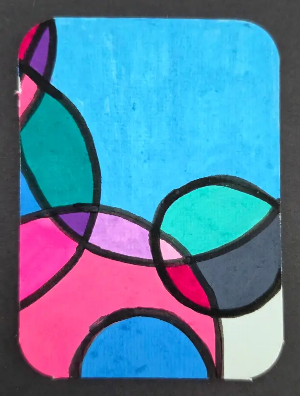 ACEO Abstract Original Painting Artist Trading Card OOAK 2.5”x3.5” Mini Art aceo art card