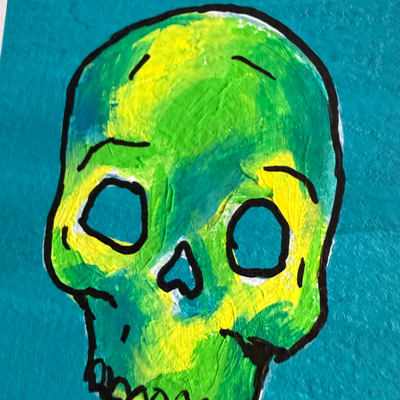 Original Skull ACEO | Prism Bones #2/3 aceo art card thumbnail 3