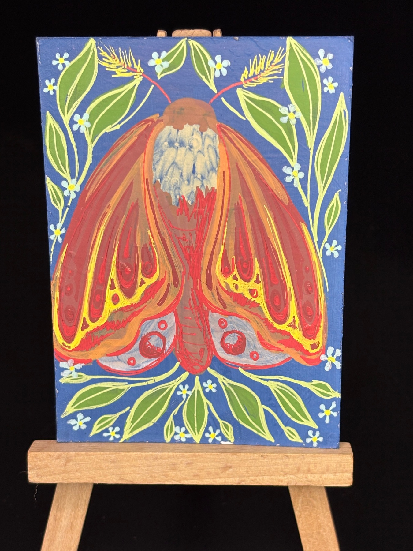 Brown Moth aceo art card