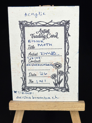 Brown Moth aceo art card thumbnail 2