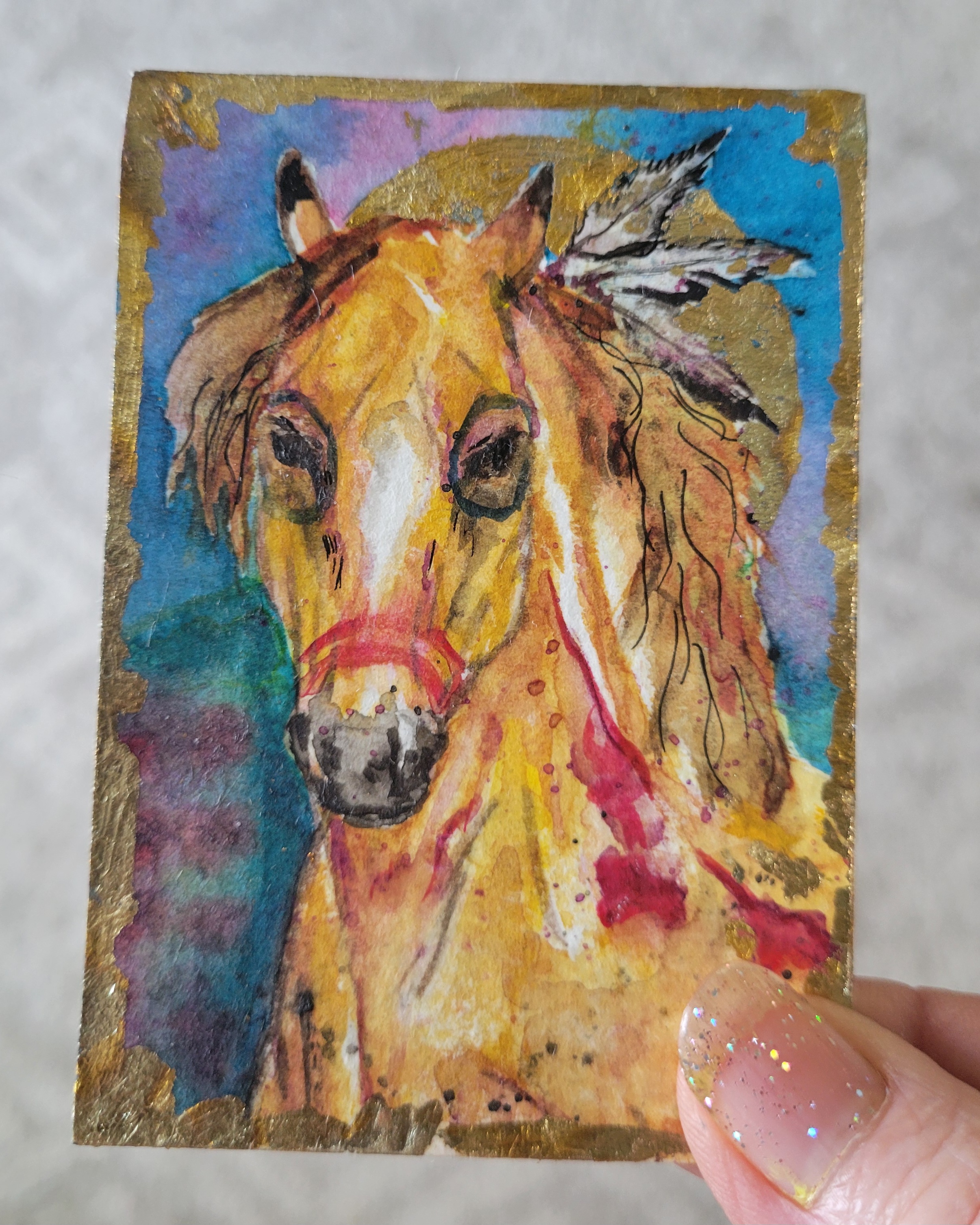 War Horse So Swift aceo art card
