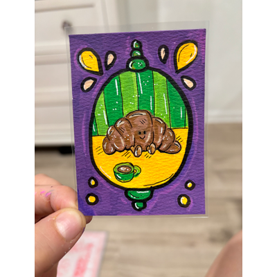 Jellycat Croissant | Toy Illustration aceo art card thumbnail 3
