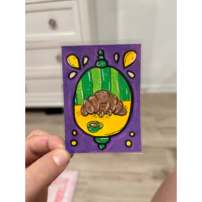 Jellycat Croissant | Toy Illustration aceo art card thumbnail 1