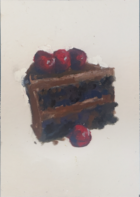 Chocolate Cake aceo art card