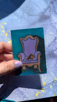 Cozy Armchair Detective aceo art card thumbnail 2