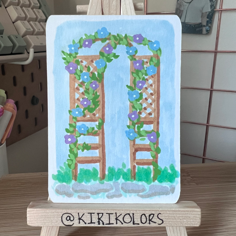 Morning Glory aceo art card