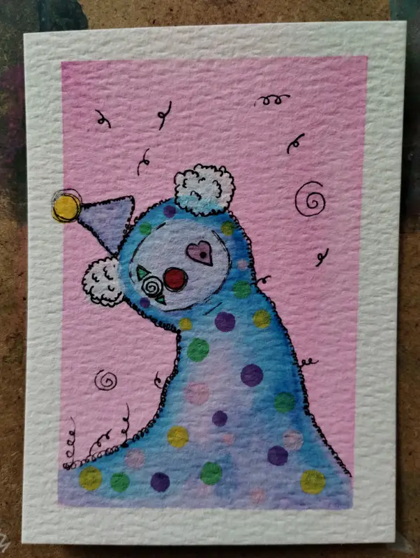 Tilted aceo art card