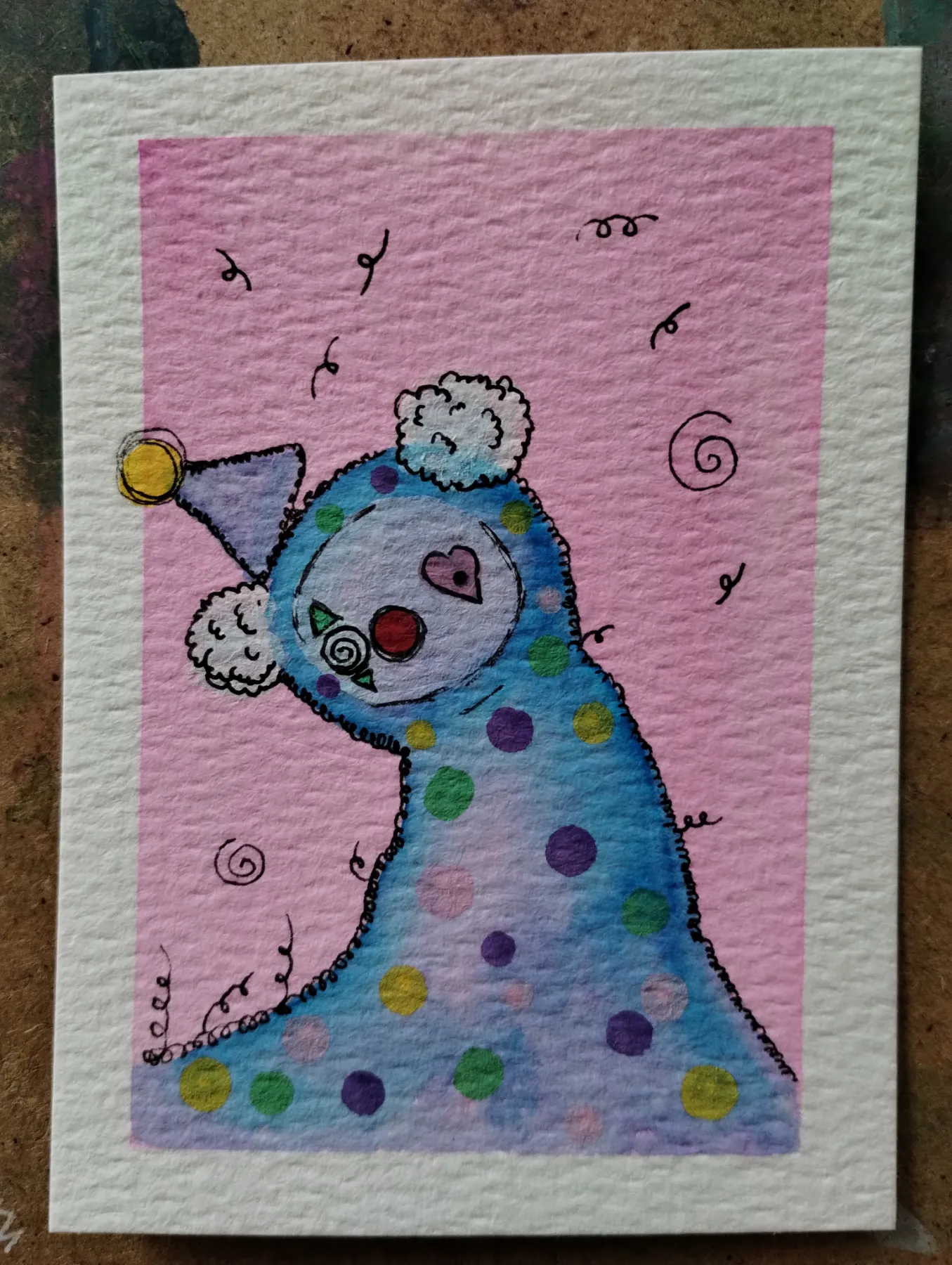 Tilted aceo art card