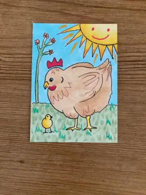 Buffy and the Cheep aceo art card thumbnail 2