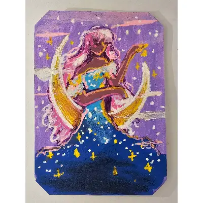 Moon Maiden aceo art card thumbnail 1
