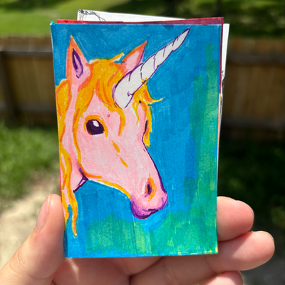 Peachy Unicorn - Series Unicorn 2/6 aceo art card thumbnail 2