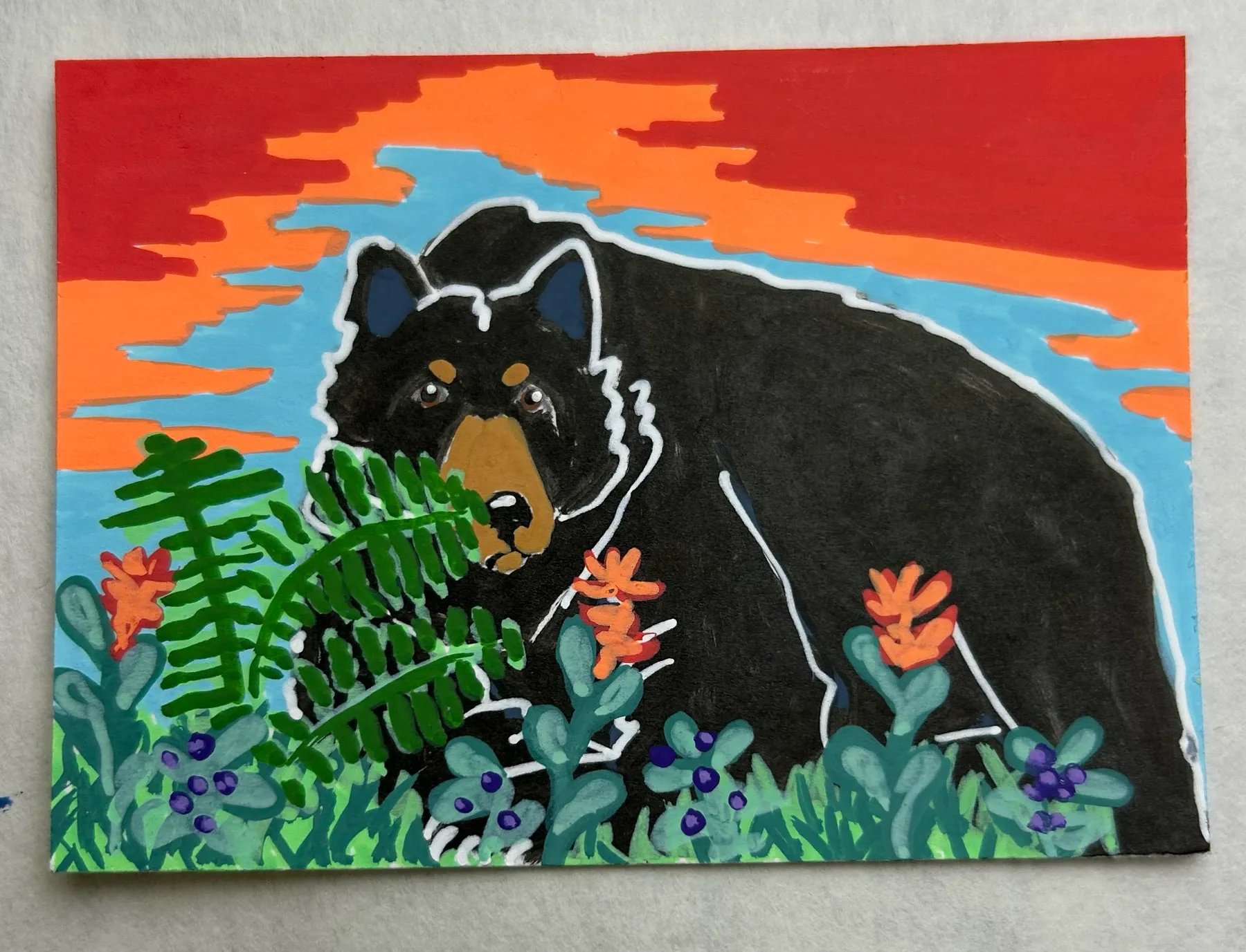 Secret Life of Bears: Twighlight Bear aceo art card