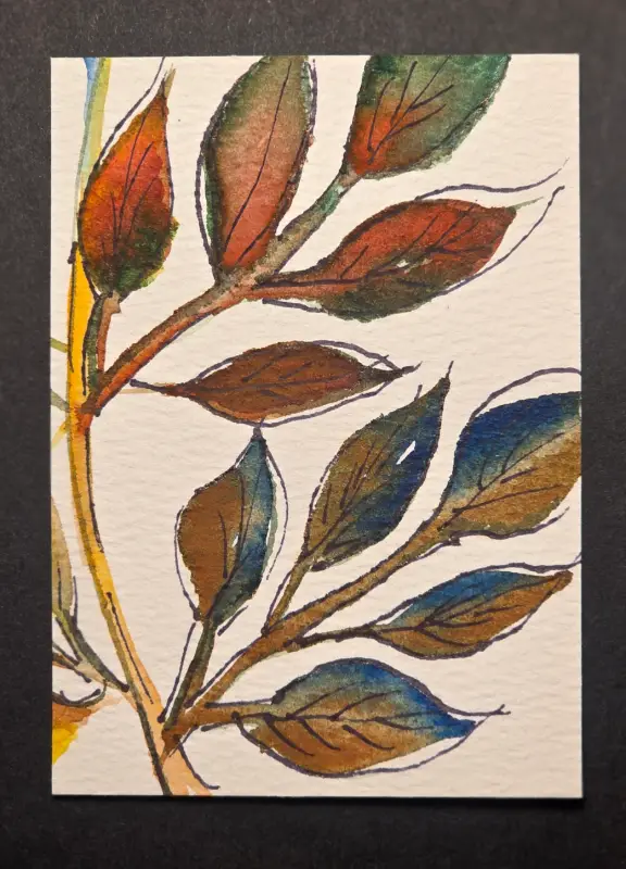 Fall Leaves aceo art card