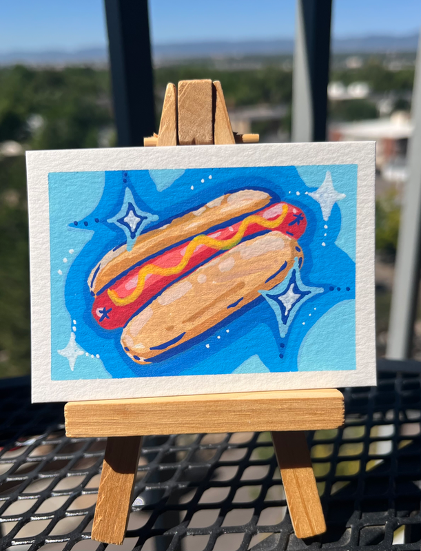 Blue Galactic Glizzy aceo art card