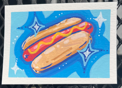Blue Galactic Glizzy aceo art card thumbnail 2