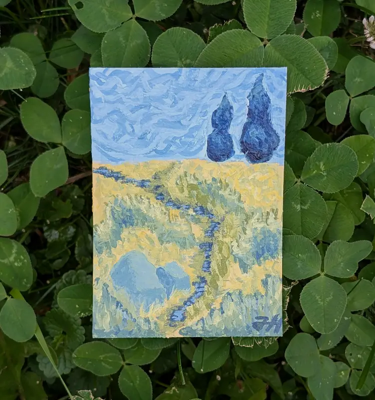 Prussian Sky by JH aceo art card