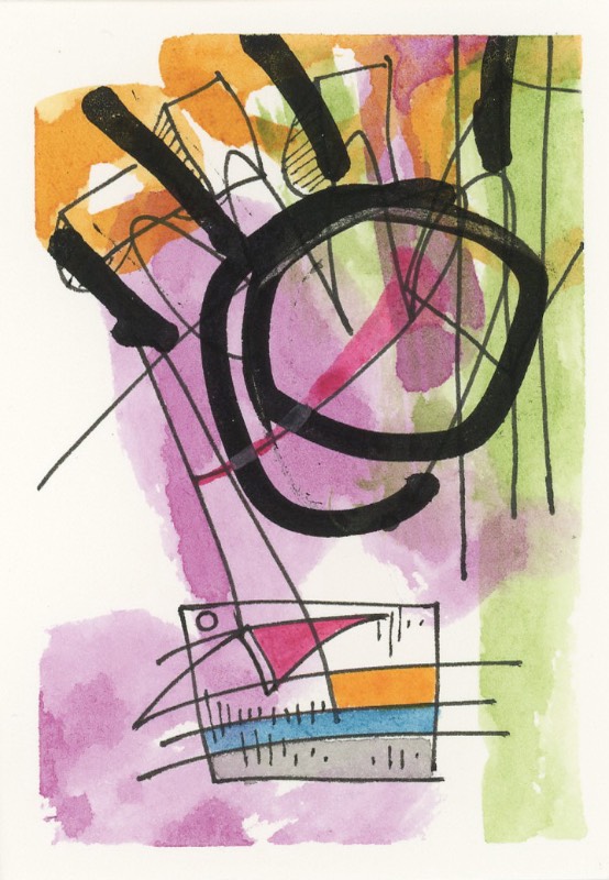 Pink burst aceo art card