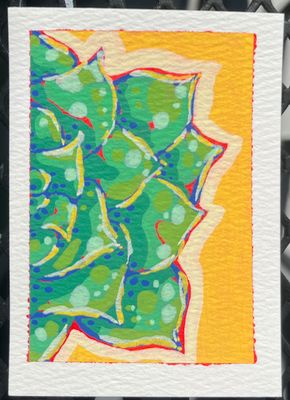 Groovy Succulent aceo art card thumbnail 2