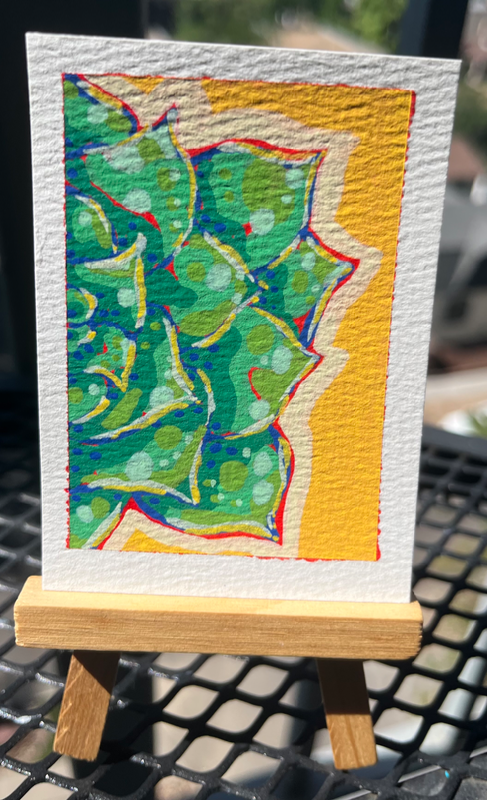 Groovy Succulent aceo art card