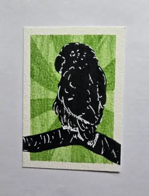 Silhouette Animals (3 of 3) Parrot Tropical Bird aceo art card thumbnail 1