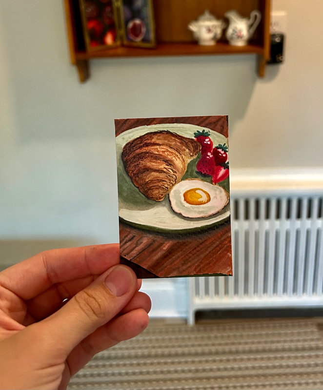 Strawberries and Buttered Mornings aceo art card