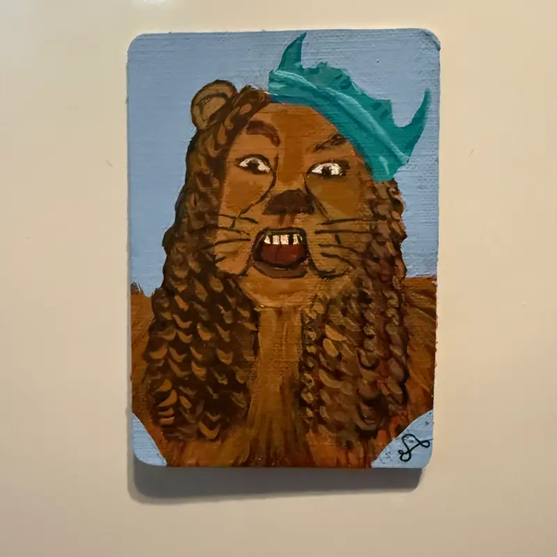 "A Cowardly King" Original ACEO aceo art card
