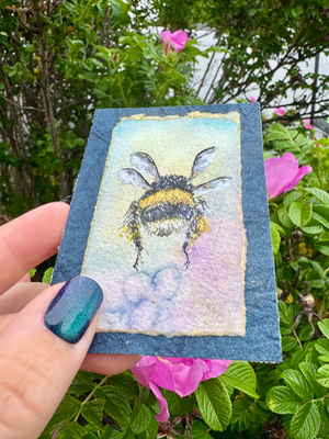 Bumblebee Flight aceo art card thumbnail 2