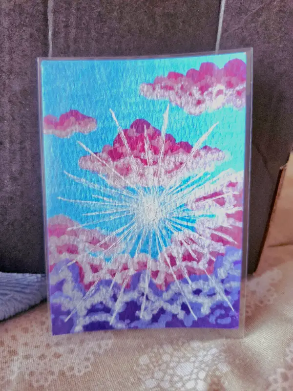 Happy Sky aceo art card