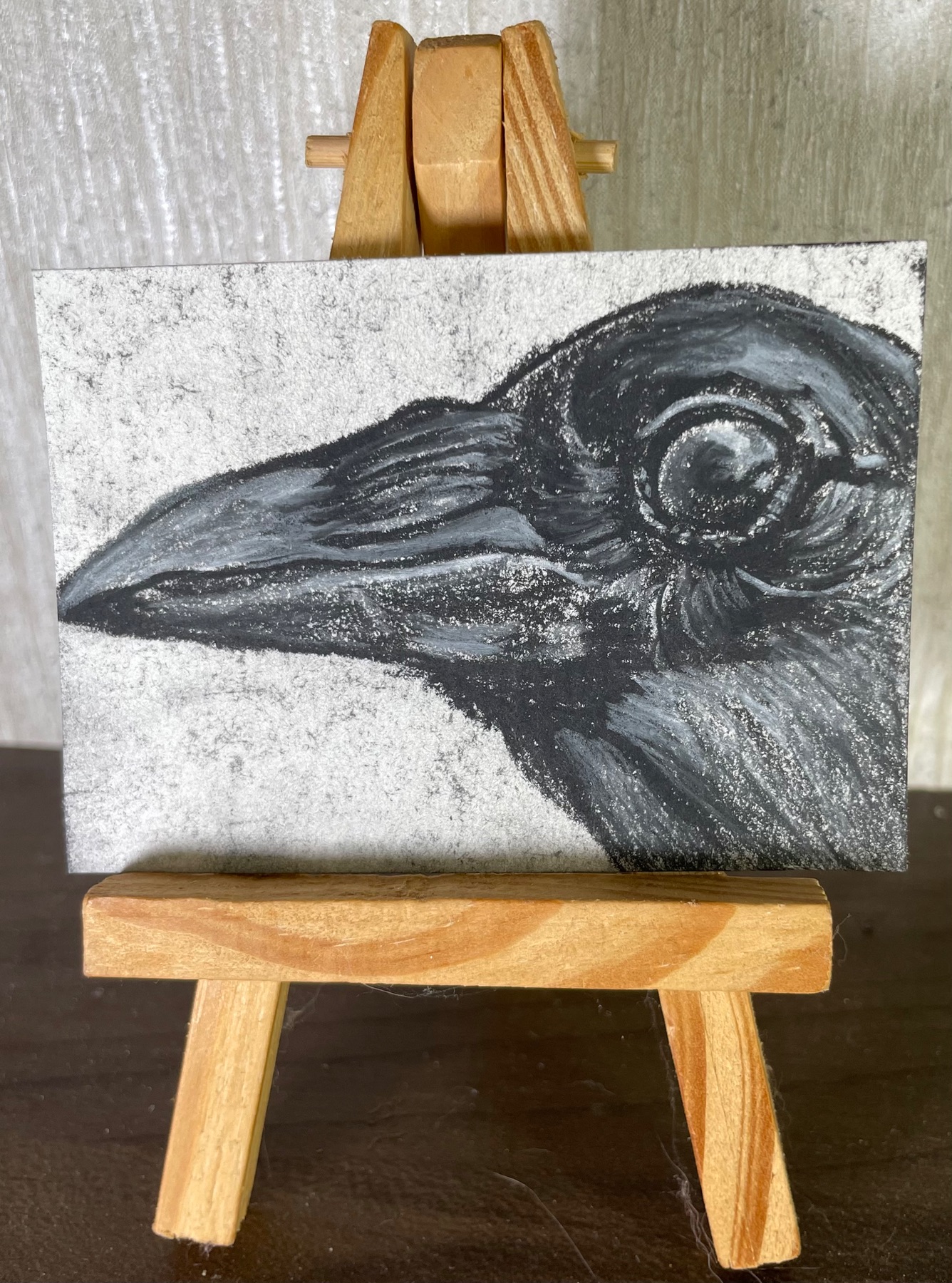 Cute Crow aceo art card