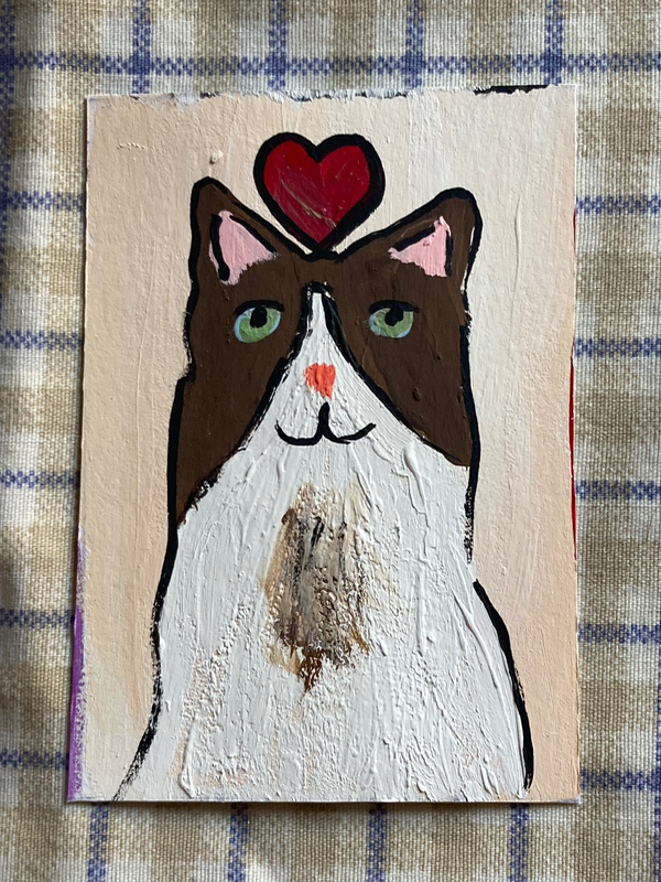 Series Cat One #7 aceo art card