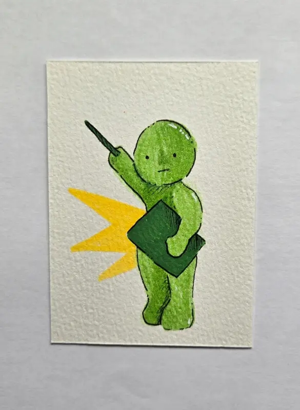 Teacher Smiski aceo art card