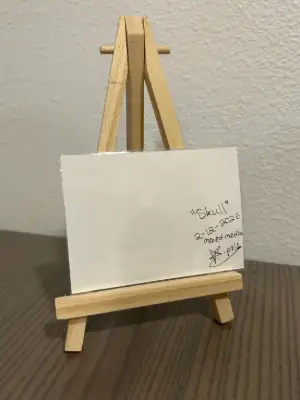 Skull aceo art card thumbnail 2