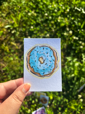 “Blue Icing” Donut aceo art card thumbnail 2