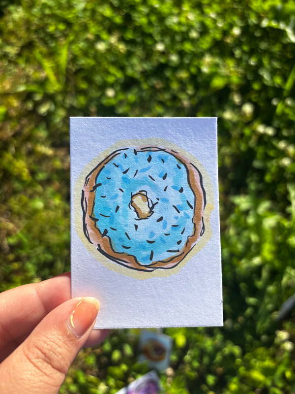 “Blue Icing” Donut aceo art card
