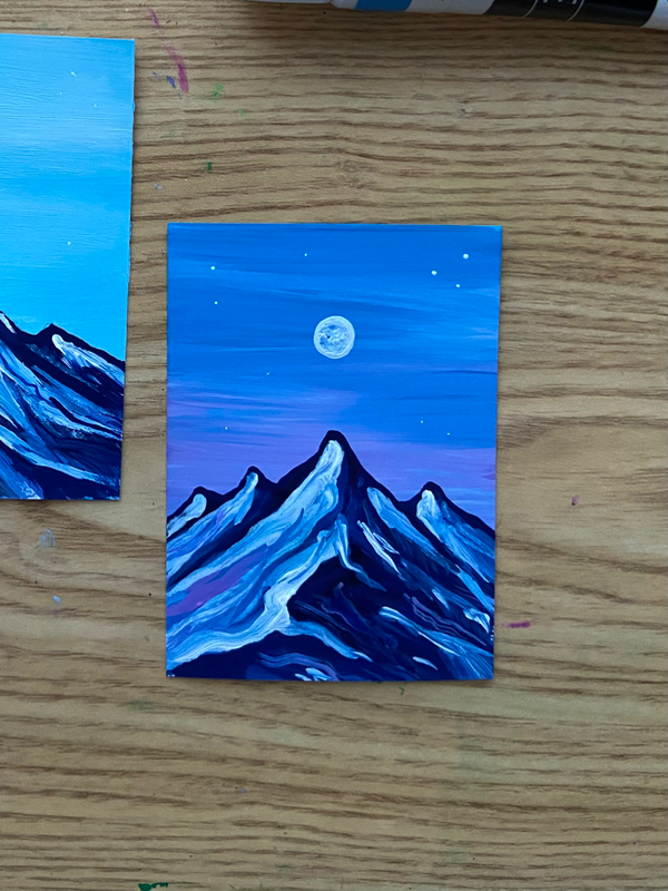 Full moon aceo art card