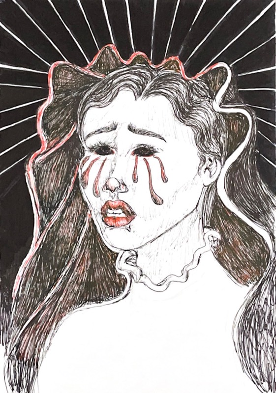 Veiled aceo art card