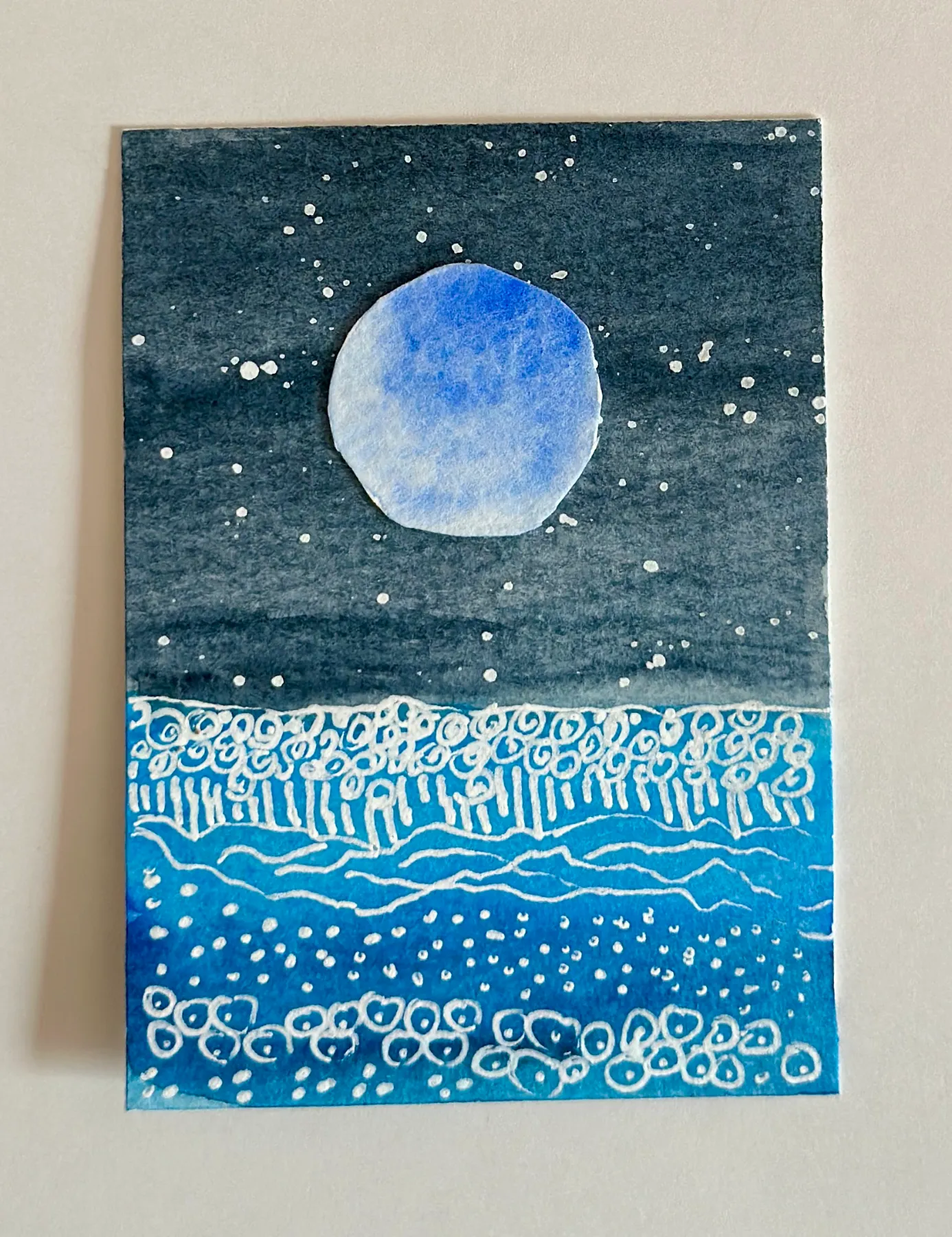 Moonlit Seas aceo art card