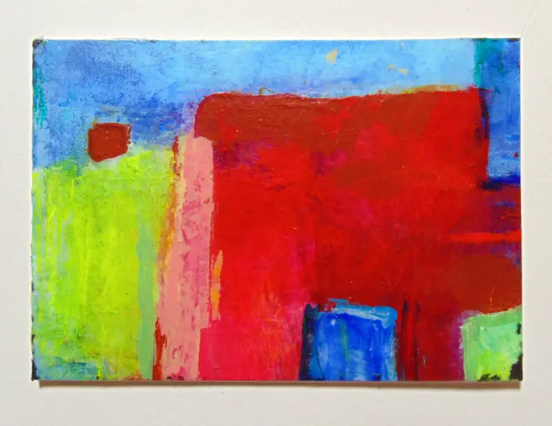 Taos Houses 1 original art acrylic painting ACEO aceo art card