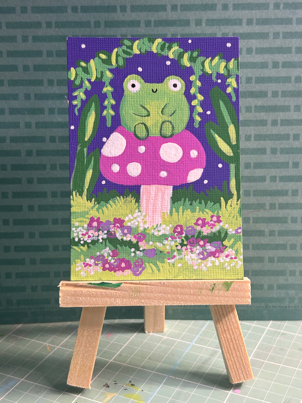 Pink Cap Serenity aceo art card