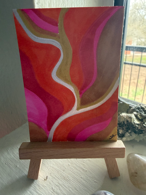 Crimson Flow aceo art card thumbnail 1