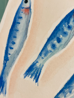 Sardine Trio aceo art card thumbnail 2