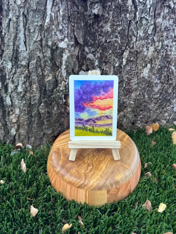 Sunset Study: Two aceo art card